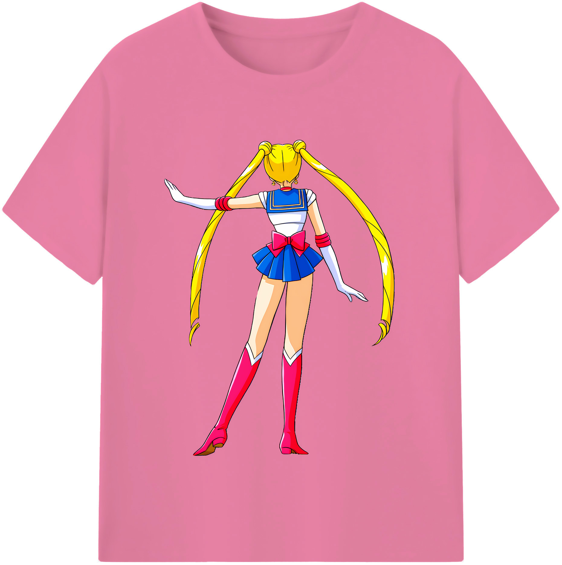 （画像用） 美少女戦士セーラームーン 月野 うさぎ つきの うさぎ Sailor Moon Tsukino Usagi 綿100％半袖Tシャツ（フロントプリント）
